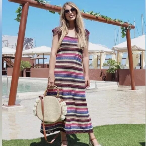 NWT ZARA  LONG CROCHET DRESS special edition dress  S - Picture 3 of 16